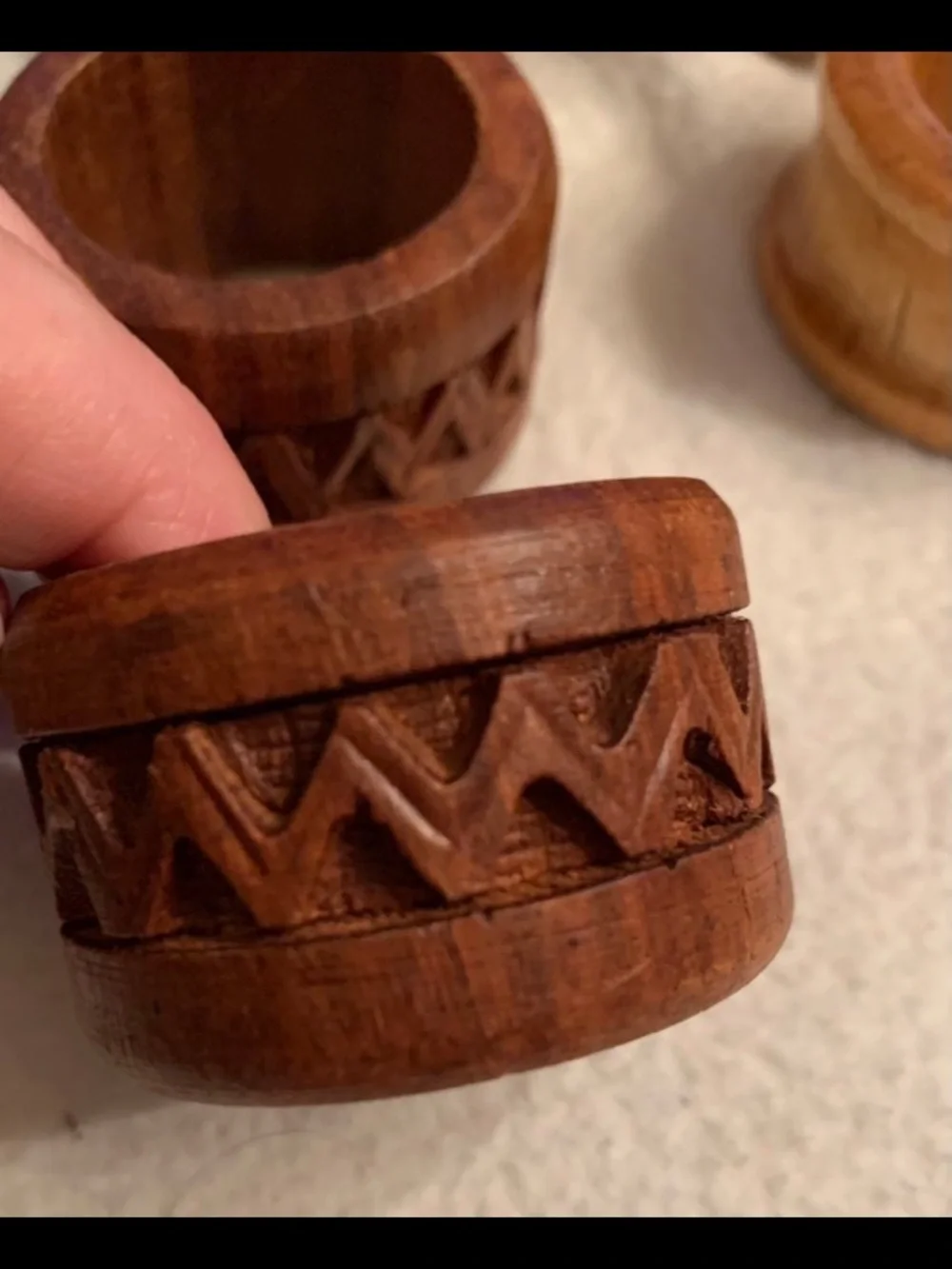 Mismatched set of 10 wooden napkin rings Farmhouse Boho Cottage Vintage
